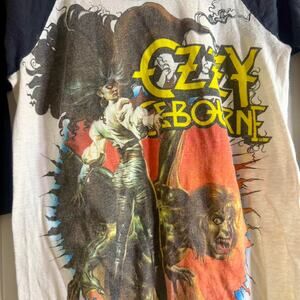 vintage 1986 OZZY OSBOURNE The Ultimate Sin Tour baseball 3/4 sleeve tee shirt S